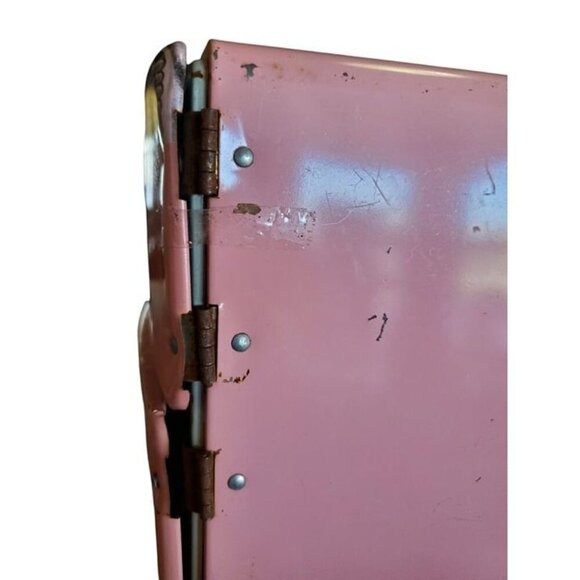 Vintage 1950s Wolverine Pink Tin Litho Toy Kitchen Refrigerator and Stove READ - Picture 6 of 8